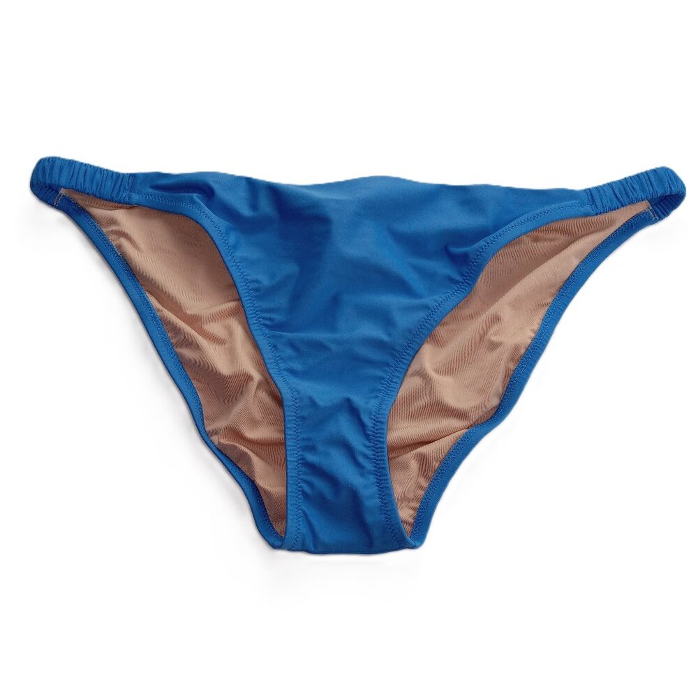 J. Crew Scrunchie Strap Full Coverage Bikini Bottom Women's Size XL Blue Swim